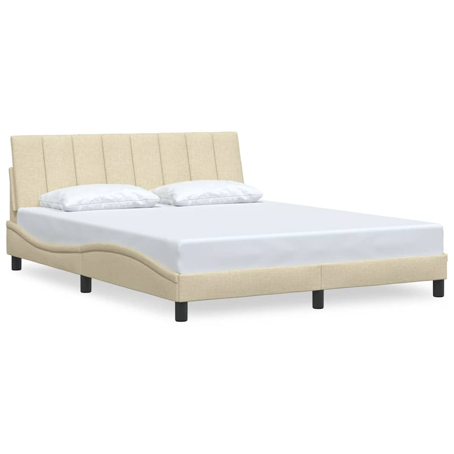Bedframe zonder matras "Hanko" stof crèmekleurig 160x200 cm