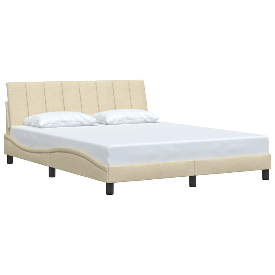 Bedframe zonder matras "Hanko" stof crèmekleurig 160x200 cm