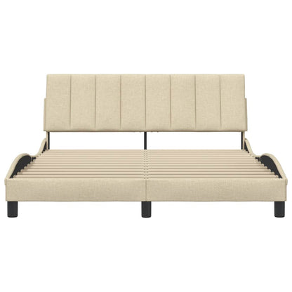 Bedframe zonder matras "Hanko" stof crèmekleurig 160x200 cm