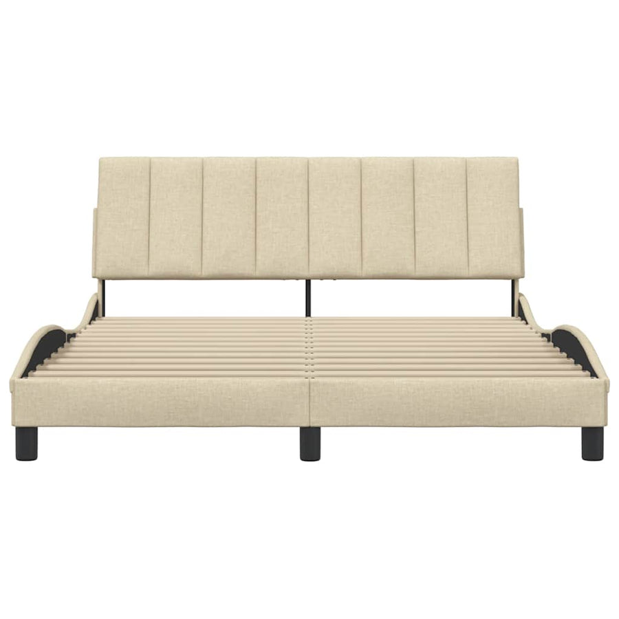 Bedframe zonder matras "Hanko" stof crèmekleurig 160x200 cm