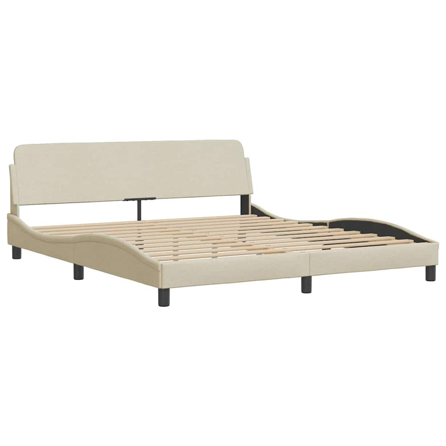 Bedframe zonder matras "Hanko" stof crèmekleurig 160x200 cm