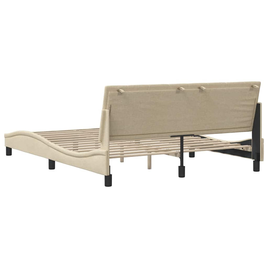 Bedframe zonder matras "Hanko" stof crèmekleurig 160x200 cm