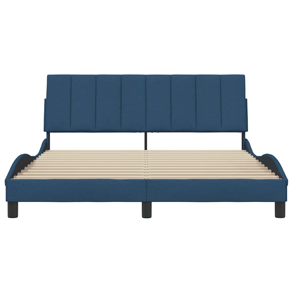 Bedframe Zonder Matras Stof 160 x 200 cm Blauw