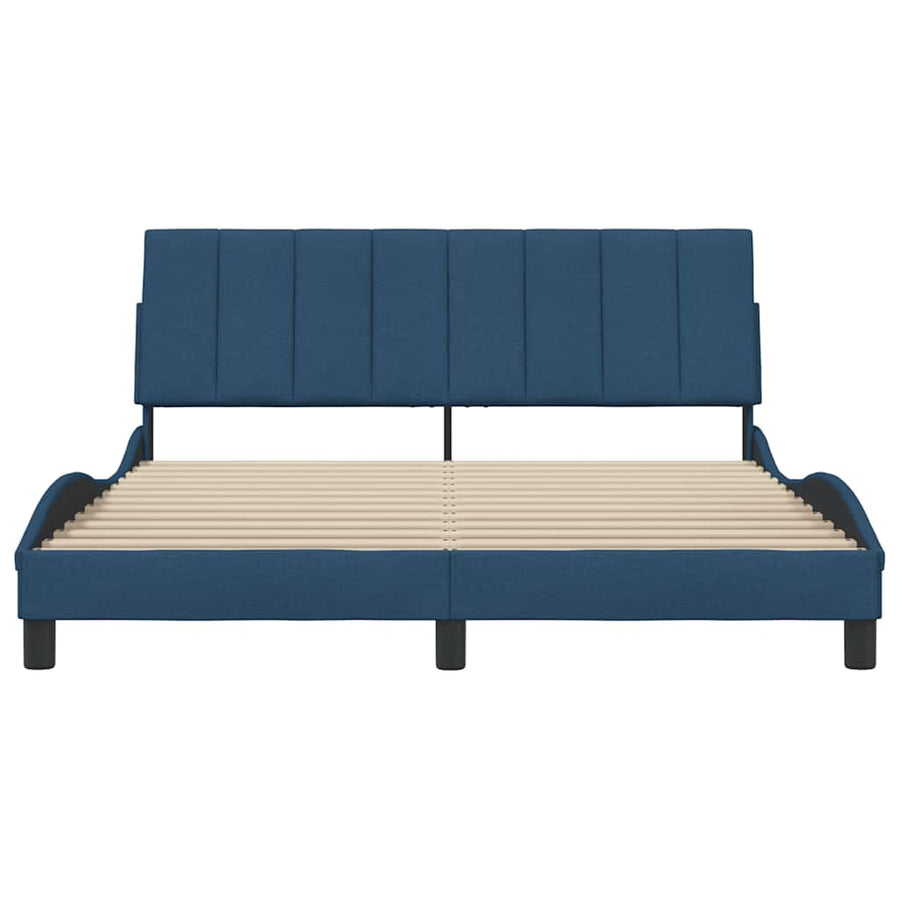 Bedframe Zonder Matras Stof 160 x 200 cm Blauw