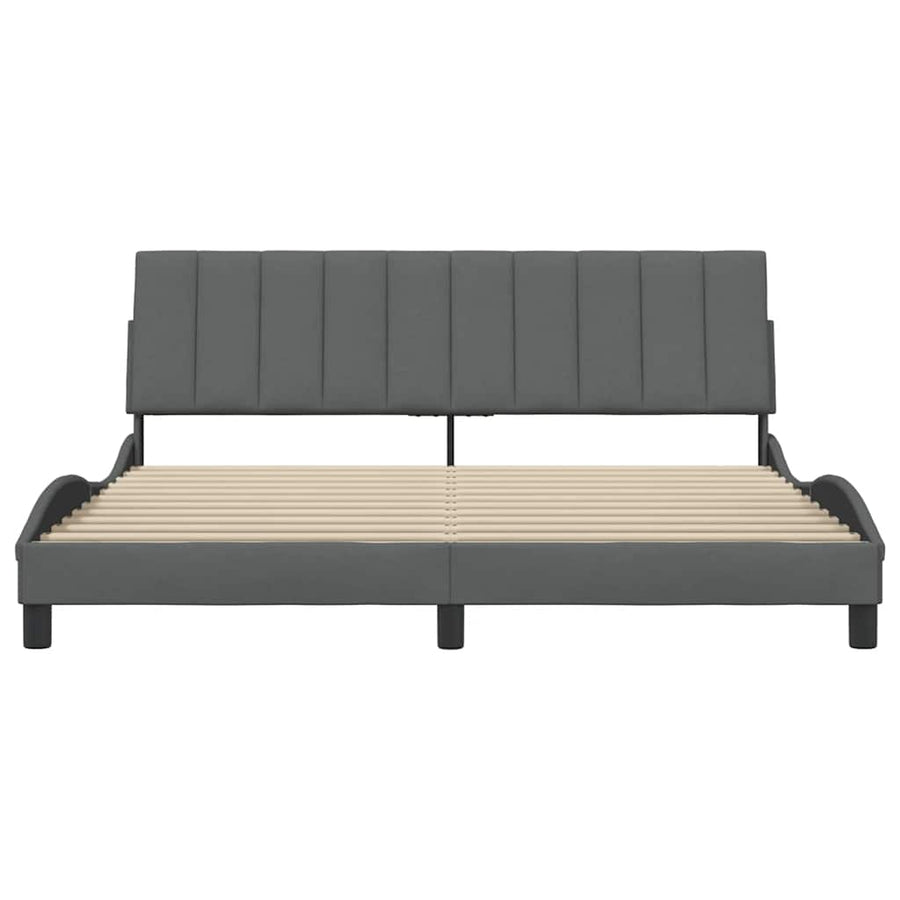 Bedframe zonder matras stof donkergrijs 180x200 cm