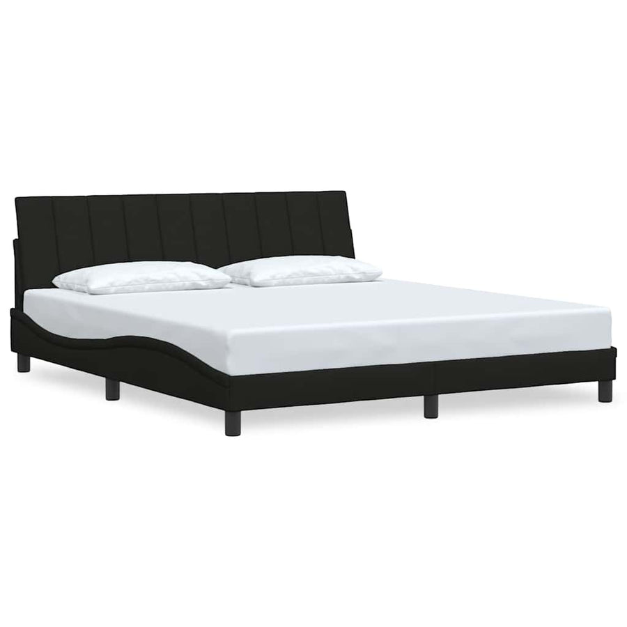 Bedframe zonder matras stof zwart 180x200 cm