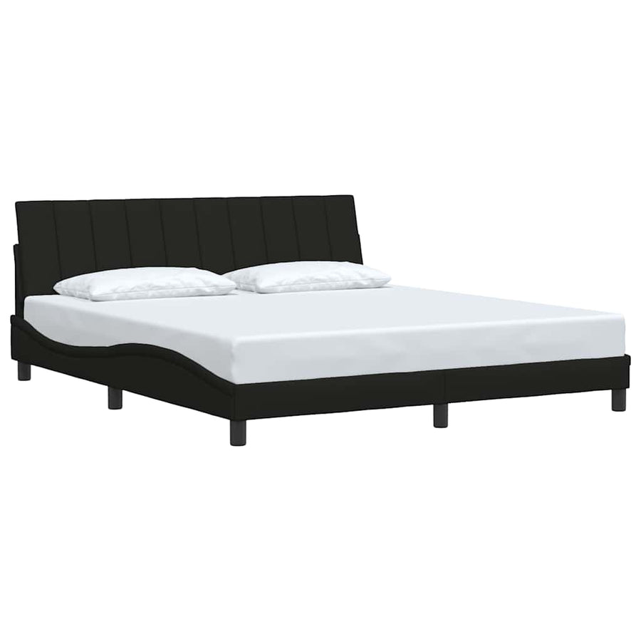 Bedframe zonder matras stof zwart 180x200 cm