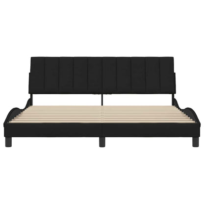 Bedframe zonder matras stof zwart 180x200 cm