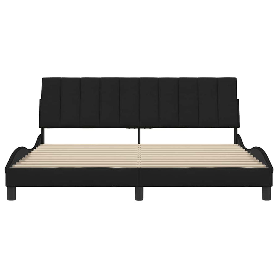 Bedframe zonder matras stof zwart 180x200 cm