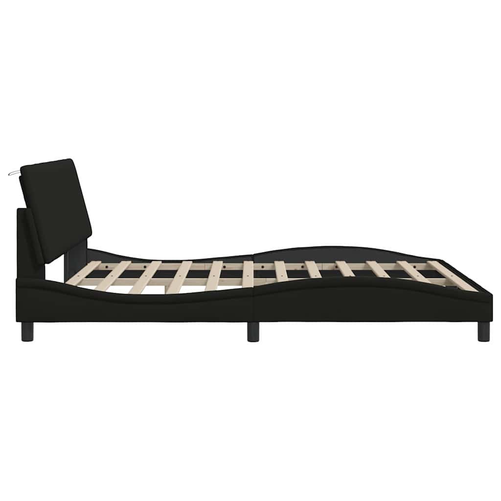 Bedframe zonder matras stof zwart 180x200 cm