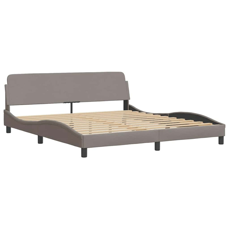 Bedframe Zonder Matras Stof 180 x 200 cm Taupe
