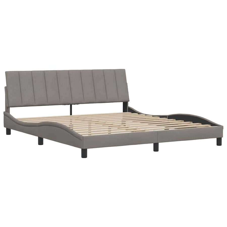 Bedframe Zonder Matras Stof 180 x 200 cm Taupe