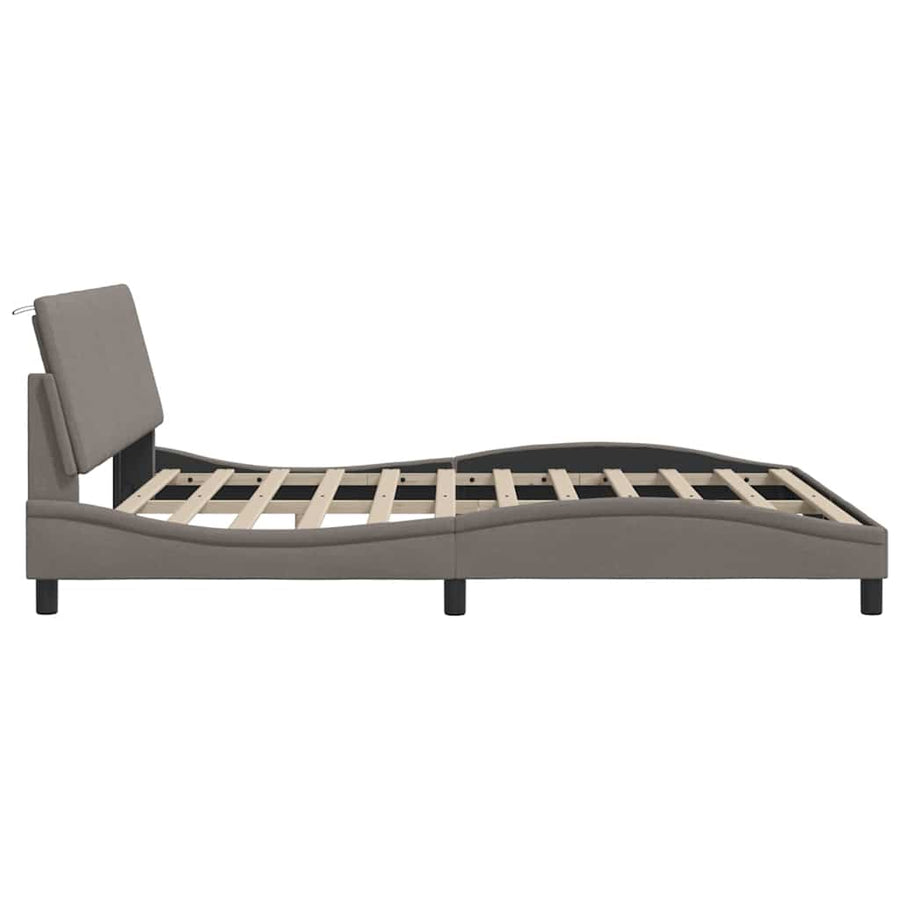 Bedframe Zonder Matras Stof 180 x 200 cm Taupe