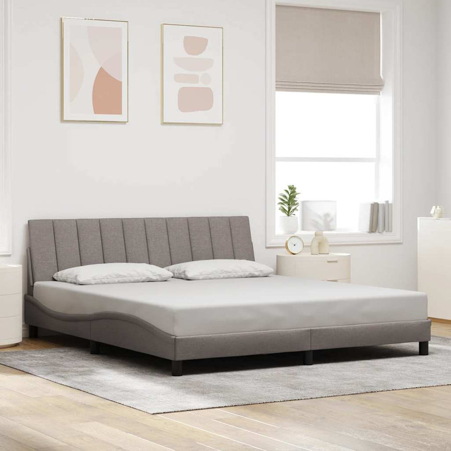 Bedframe Zonder Matras Stof 180 x 200 cm Taupe