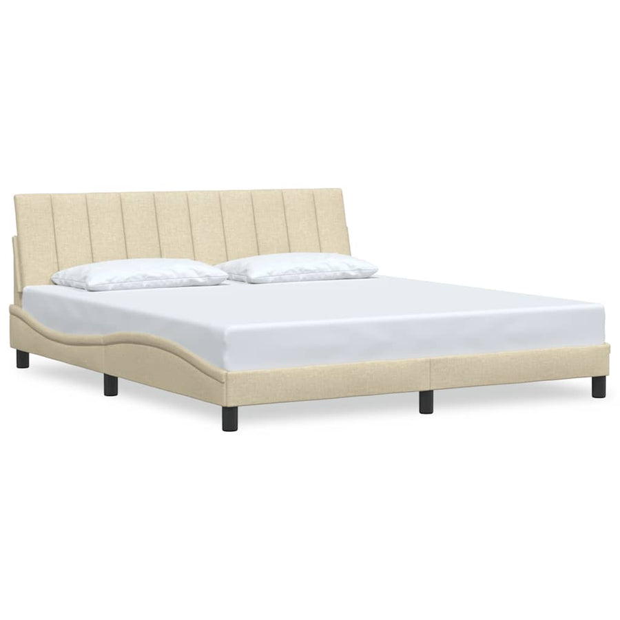 Bedframe Zonder Matras Stof Kleurig 180 x 200 cm Crème