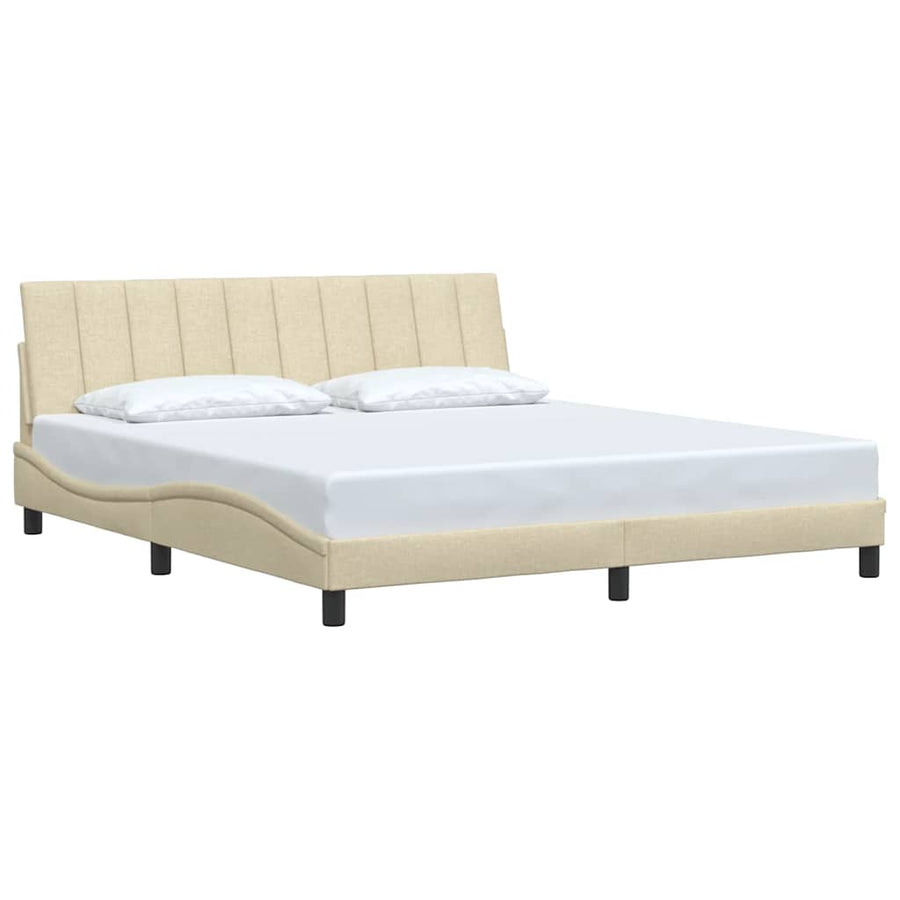 Bedframe Zonder Matras Stof Kleurig 180 x 200 cm Crème