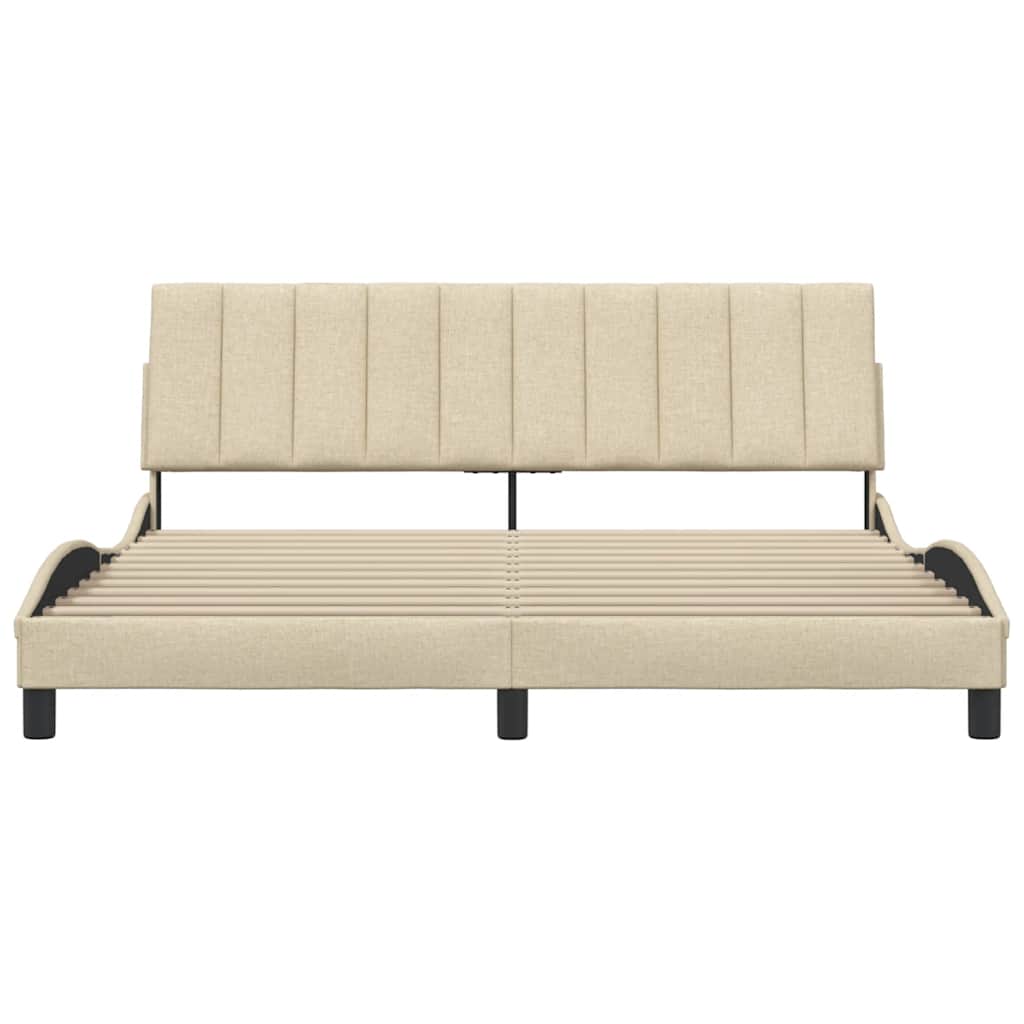 Bedframe Zonder Matras Stof Kleurig 180 x 200 cm Crème