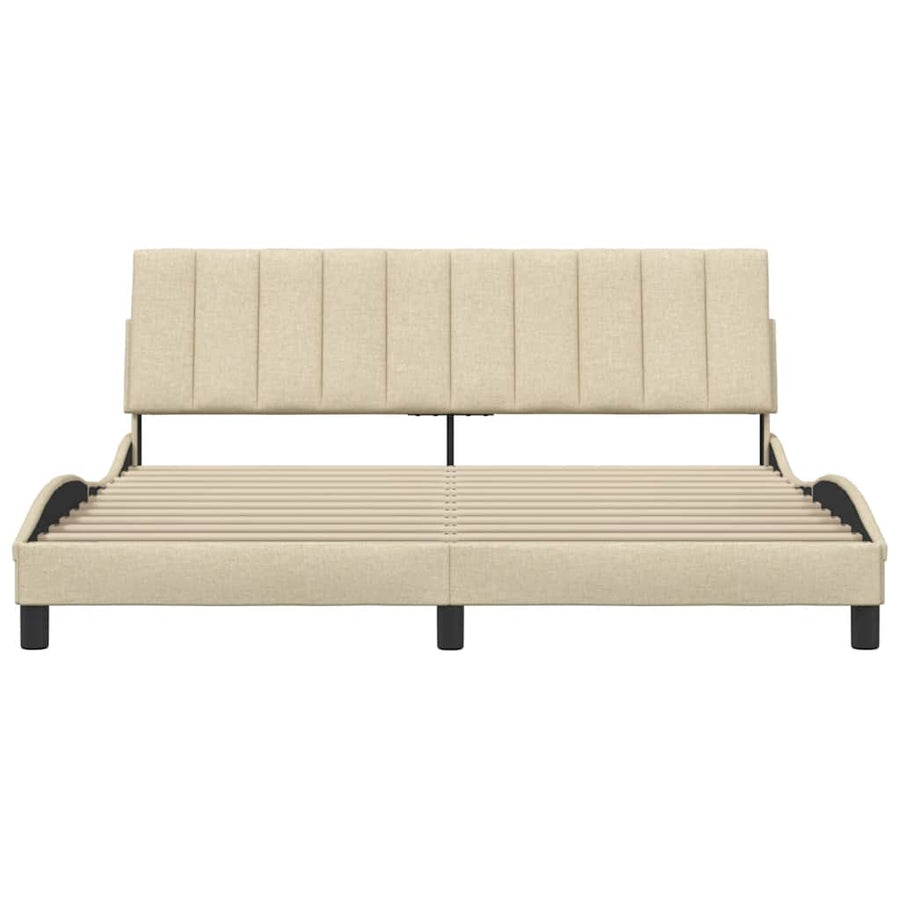 Bedframe Zonder Matras Stof Kleurig 180 x 200 cm Crème