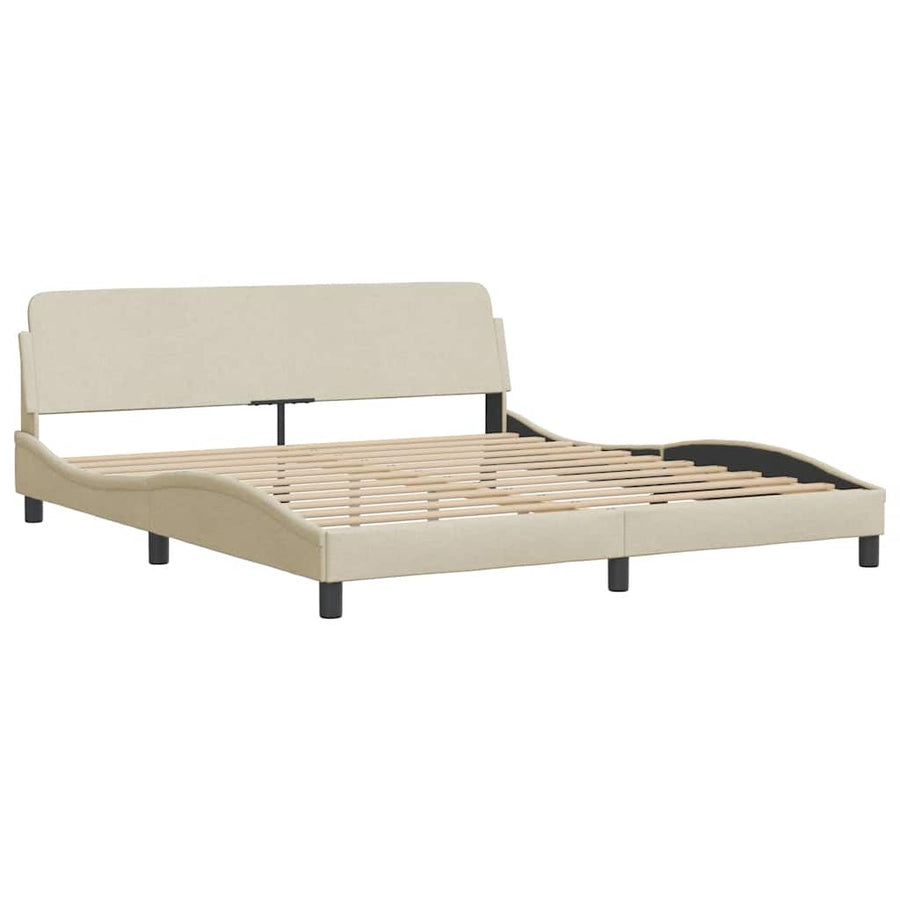 Bedframe Zonder Matras Stof Kleurig 180 x 200 cm Crème
