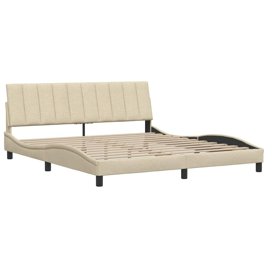Bedframe Zonder Matras Stof Kleurig 180 x 200 cm Crème