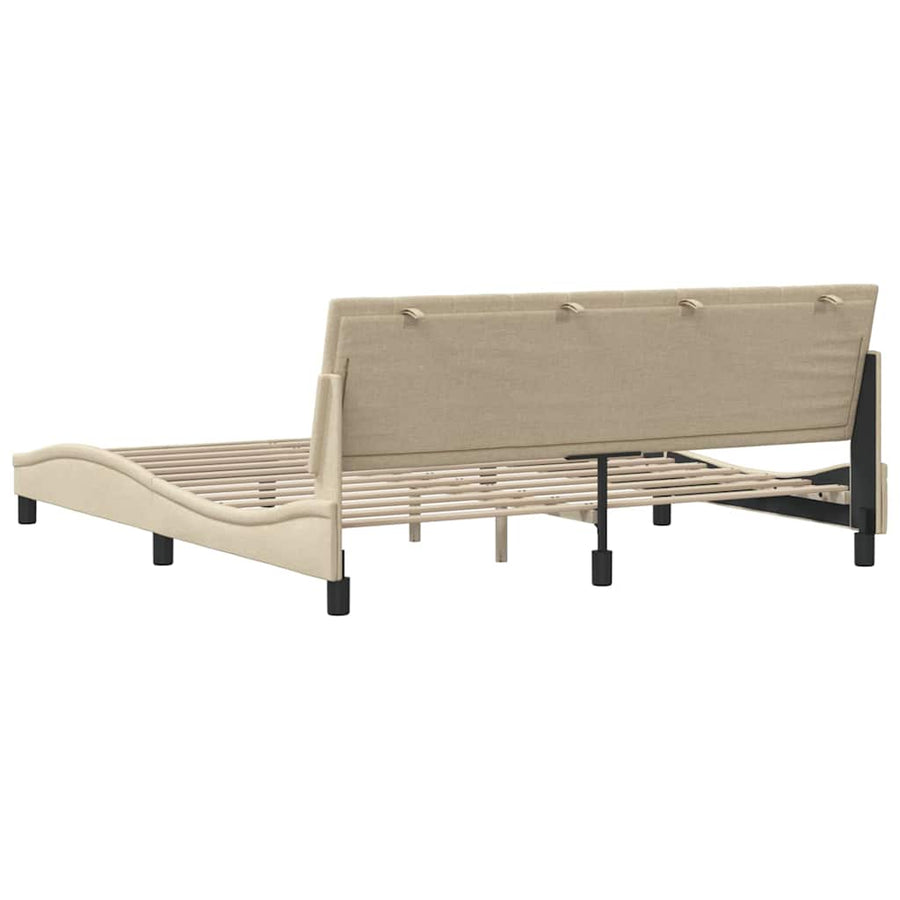 Bedframe Zonder Matras Stof Kleurig 180 x 200 cm Crème