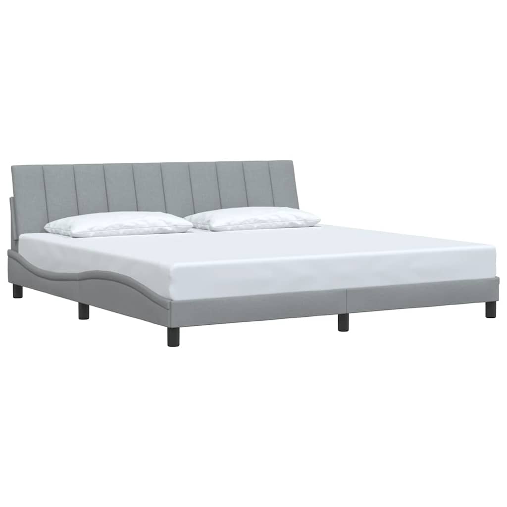 Bedframe zonder matras "Hanko" stof lichtgrijs 200x200 cm
