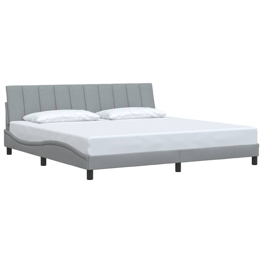 Bedframe zonder matras "Hanko" stof lichtgrijs 200x200 cm