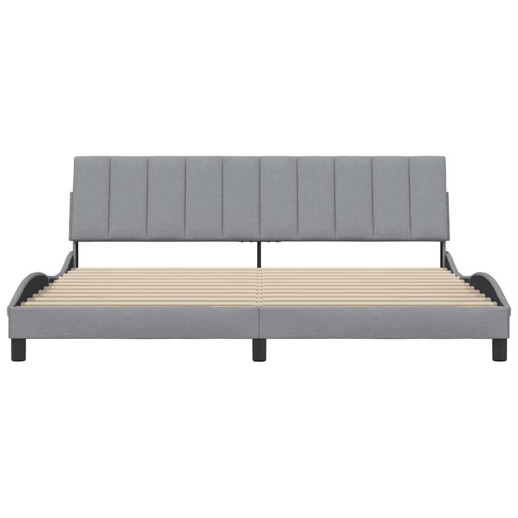 Bedframe zonder matras "Hanko" stof lichtgrijs 200x200 cm