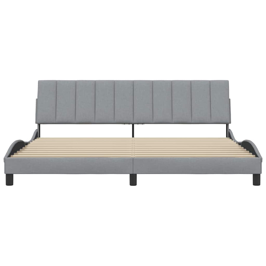 Bedframe zonder matras "Hanko" stof lichtgrijs 200x200 cm