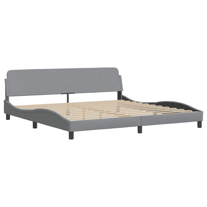 Bedframe zonder matras "Hanko" stof lichtgrijs 200x200 cm