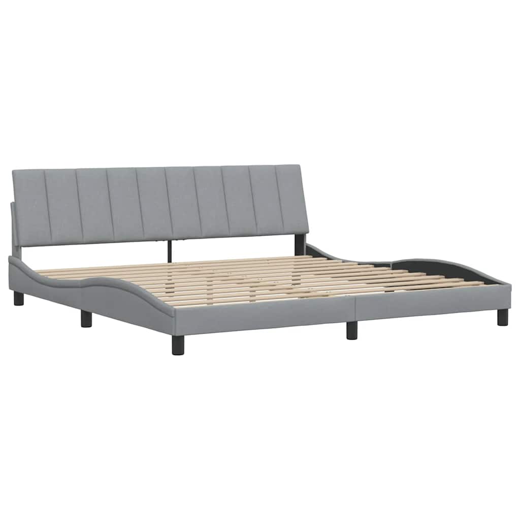 Bedframe zonder matras "Hanko" stof lichtgrijs 200x200 cm