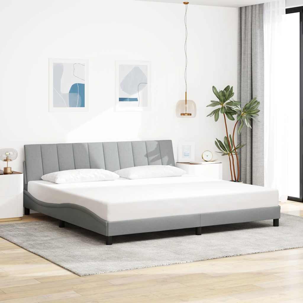 Bedframe zonder matras "Hanko" stof lichtgrijs 200x200 cm