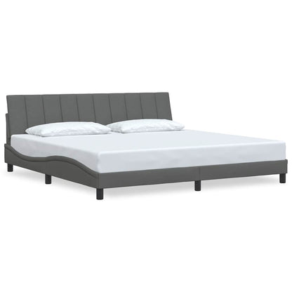 Bedframe zonder matras stof donkergrijs 200x200 cm