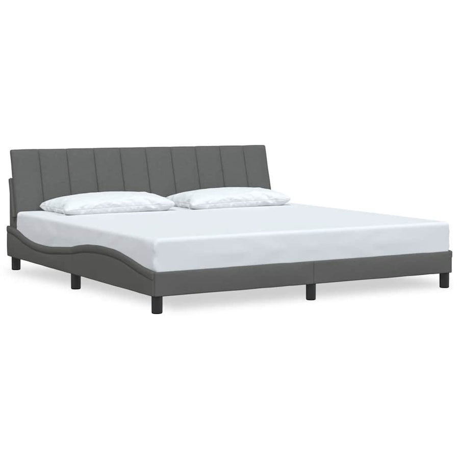 Bedframe zonder matras stof donkergrijs 200x200 cm