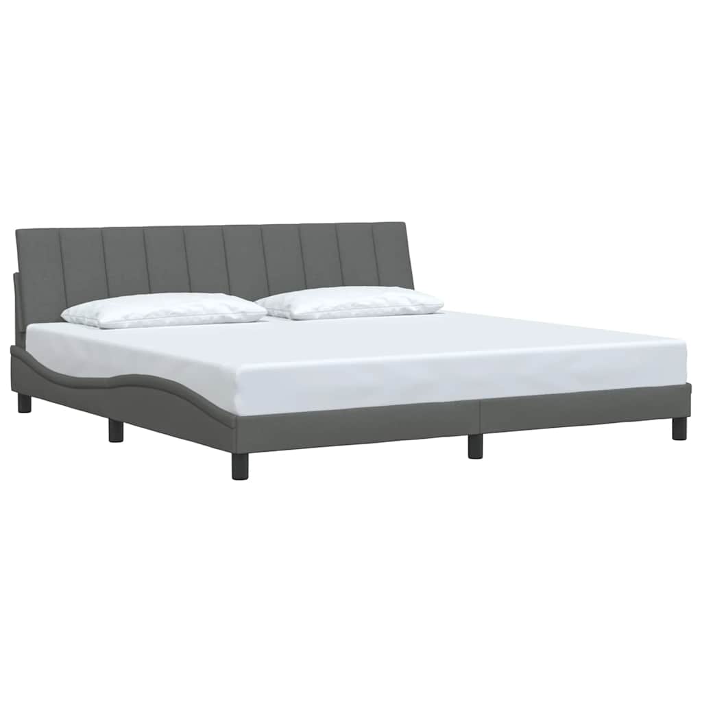 Bedframe zonder matras stof donkergrijs 200x200 cm