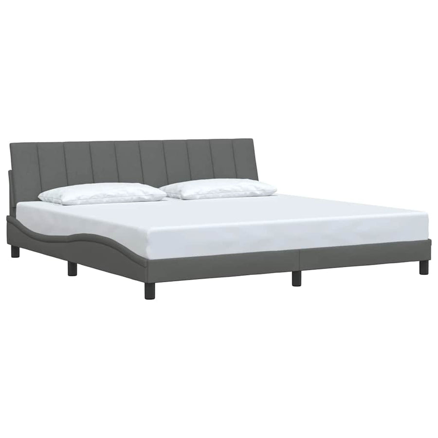 Bedframe zonder matras stof donkergrijs 200x200 cm