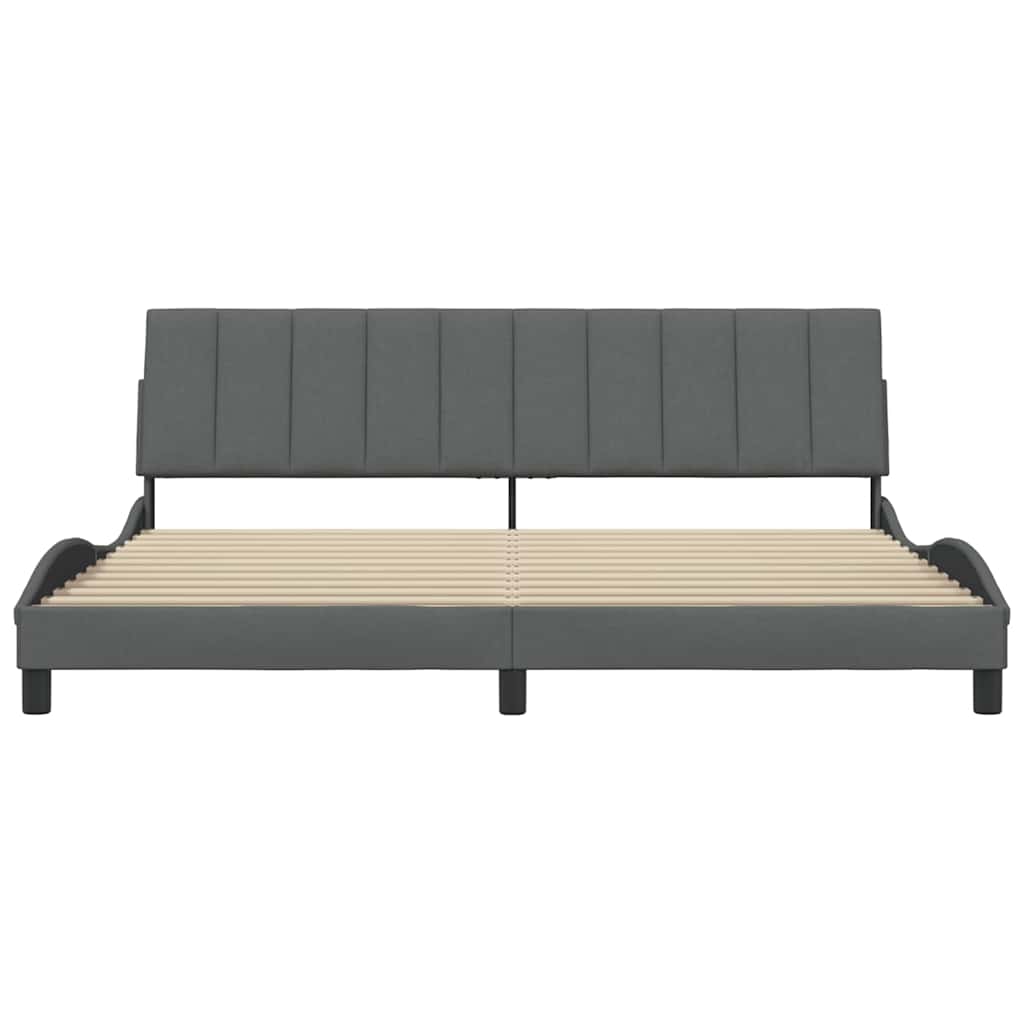 Bedframe zonder matras stof donkergrijs 200x200 cm