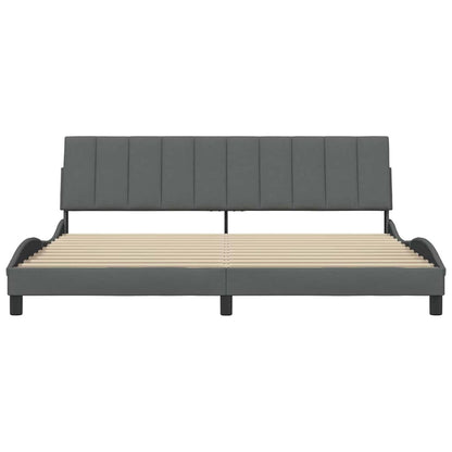 Bedframe zonder matras stof donkergrijs 200x200 cm