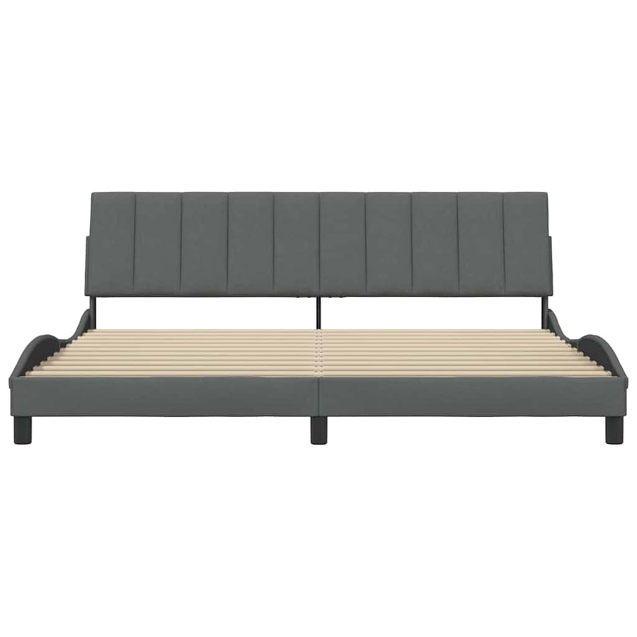 Bedframe zonder matras stof donkergrijs 200x200 cm