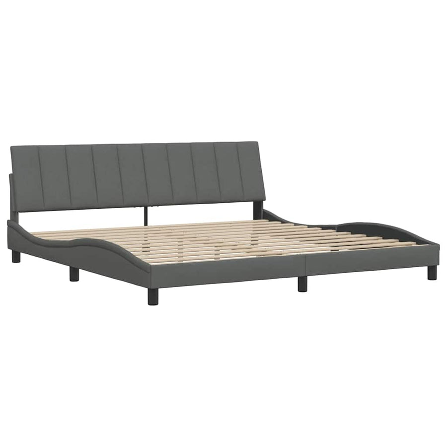 Bedframe zonder matras stof donkergrijs 200x200 cm