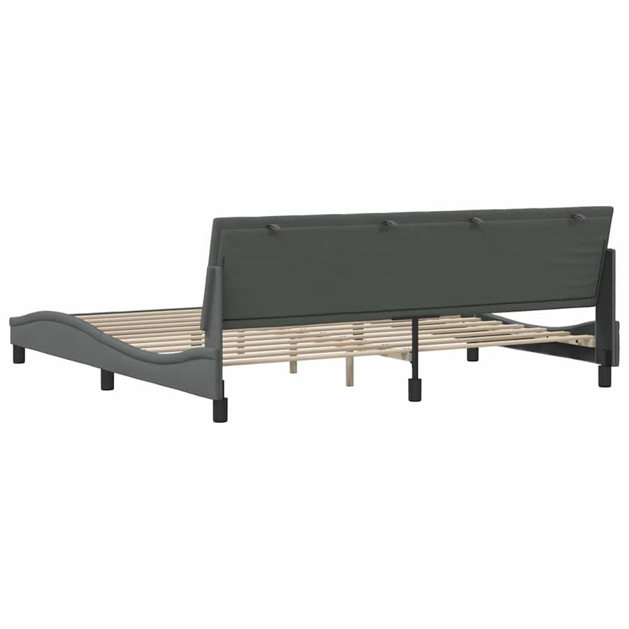 Bedframe zonder matras stof donkergrijs 200x200 cm