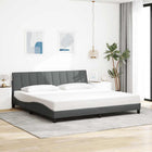 Bedframe 200x200 cm donkergrijs stof