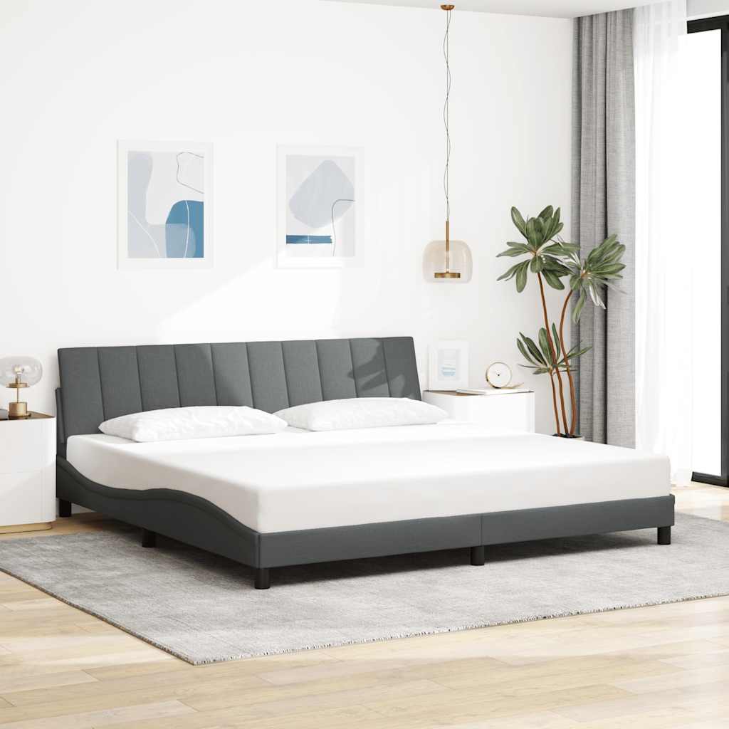 Bedframe zonder matras stof donkergrijs 200x200 cm