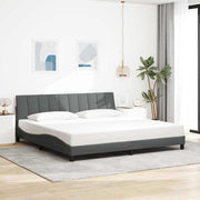 Bedframe 200x200 cm donkergrijs stof