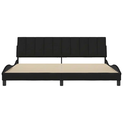Bedframe zonder matras "Hanko" stof zwart 200x200 cm