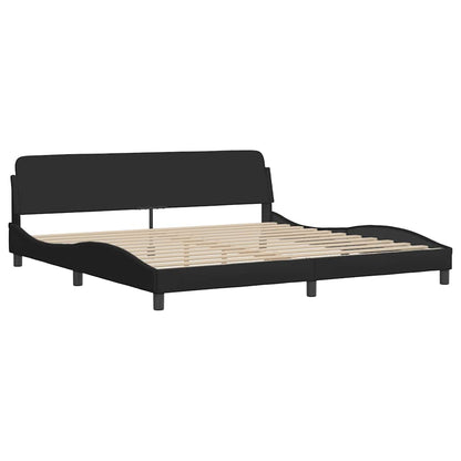 Bedframe zonder matras "Hanko" stof zwart 200x200 cm