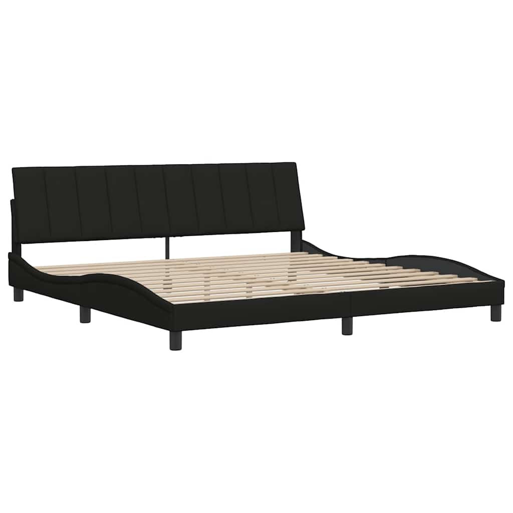 Bedframe zonder matras "Hanko" stof zwart 200x200 cm