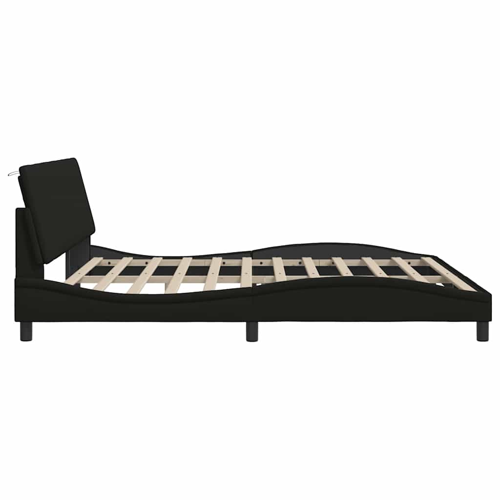 Bedframe zonder matras "Hanko" stof zwart 200x200 cm