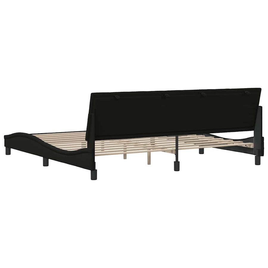 Bedframe zonder matras "Hanko" stof zwart 200x200 cm