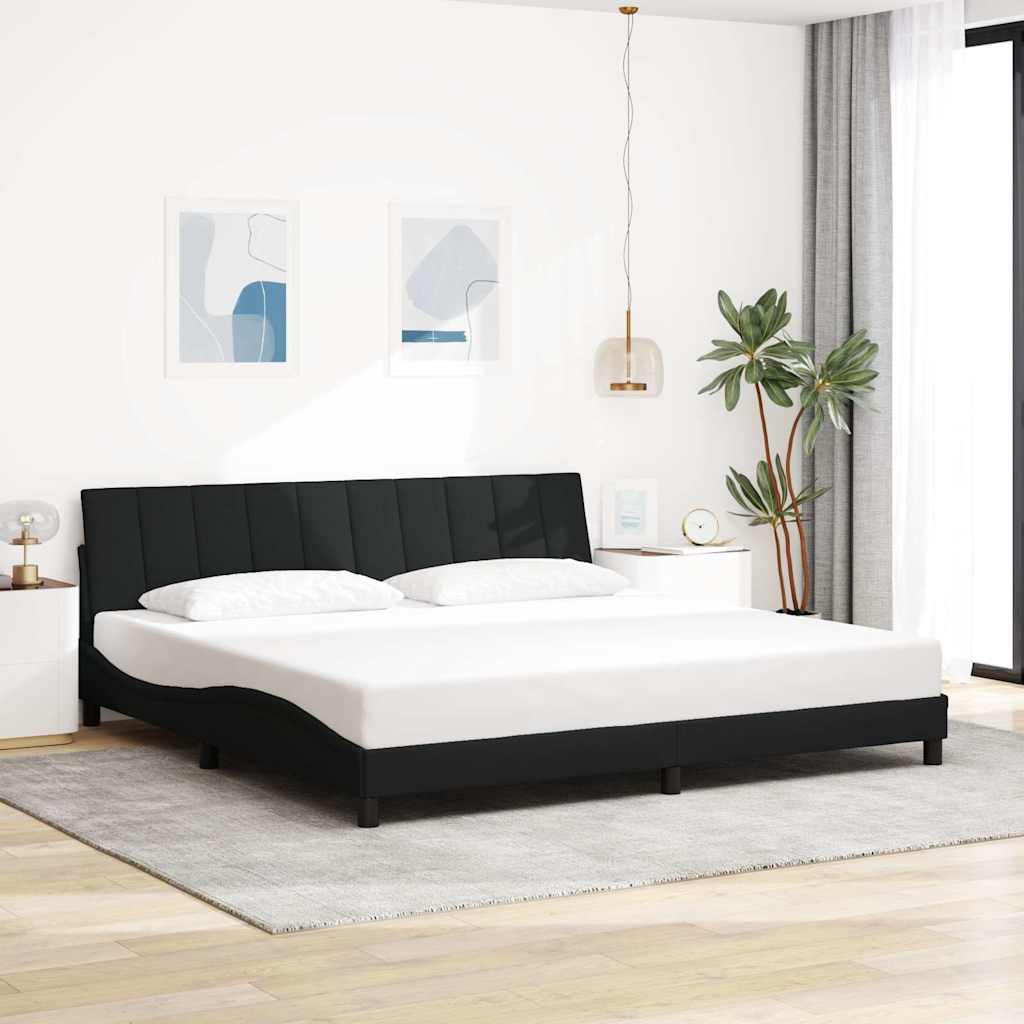 Bedframe zonder matras "Hanko" stof zwart 200x200 cm